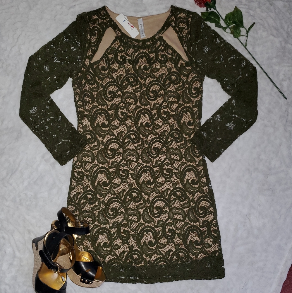 Boho Peppermint Dress With Cut Outs